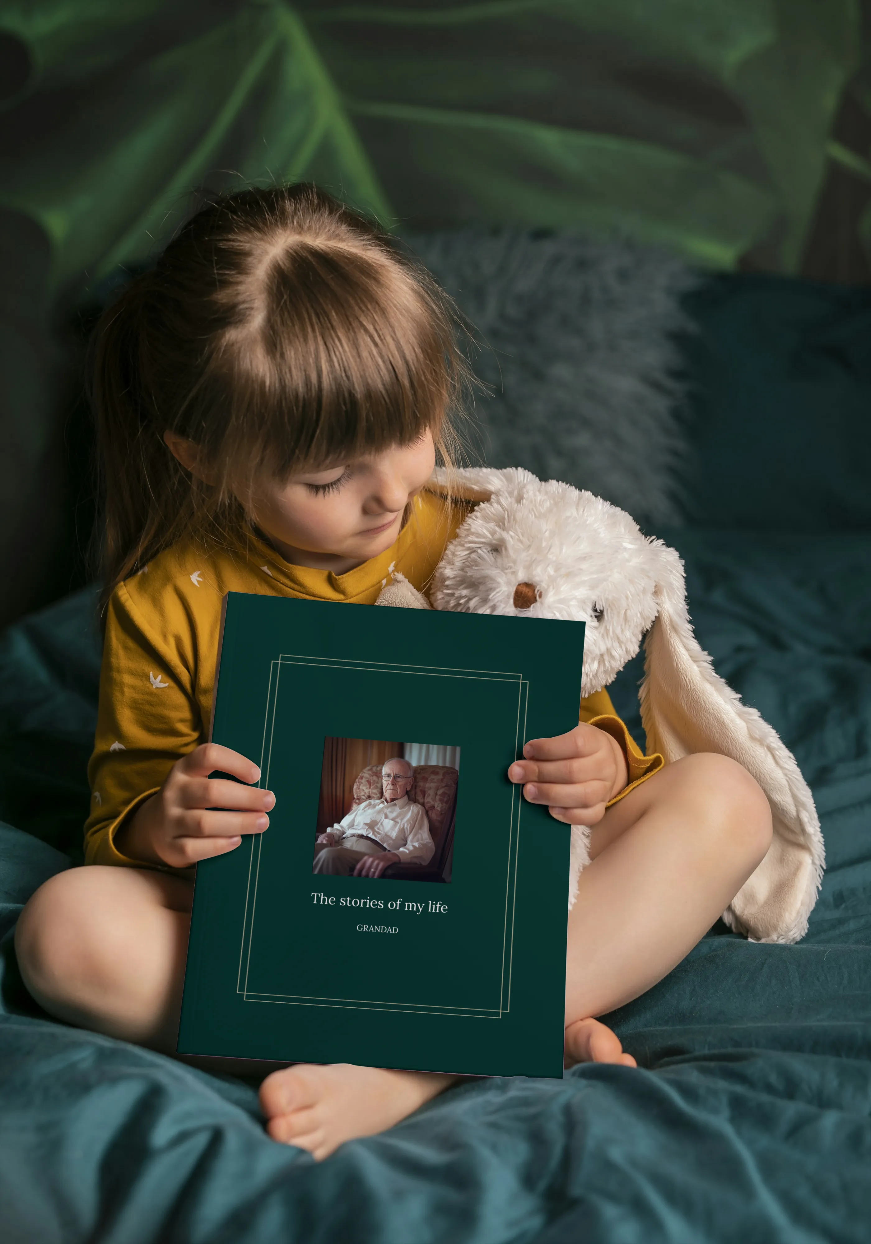 Grandparent showing baby their book